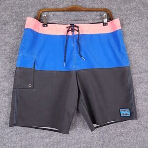 Billabong Recycler Fifty50 Pro Board Shorts Mens 34 Blue Pink Grey Swim Trunks